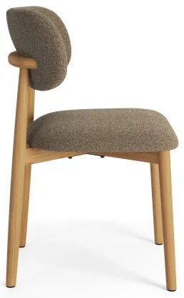 АЛДО Кафяв Таупе (тъкан Монза 40)/рамка лакиран дъб - ДЪРВЕН СТОЛ БУКЛЕ ЗА ДНЕВНА, ТРАПЕЗАРИЯ, КУХНЯ РЕТРО