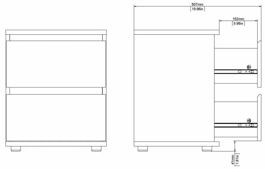Нощно шкафче в дъбов декор Nova - Tvilum