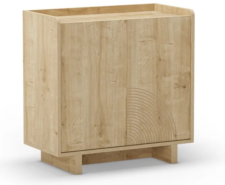 Шкафче от дъбов декор в естествен цвят 80x80x40 cm Daira – Marckeric