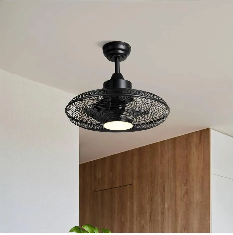 Eglo 35133 - LED таванен вентилатор IGELDO LED/15W/230V Ø 53 см, черен + с дистанционно управление