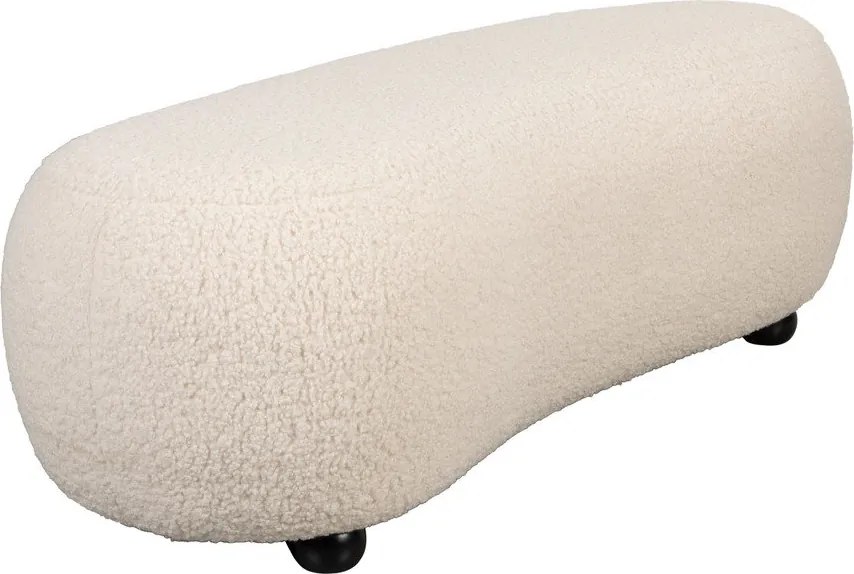 Кремава подплатена пейка от прежда с примки от букле Noxx – White Label