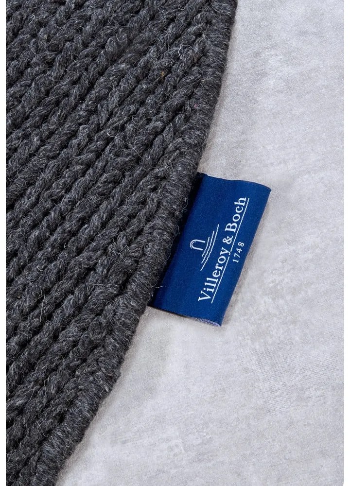 Тъмносив ръчно изработен вълнен кръгъл килим ø 160 cm Francois – Villeroy&amp;Boch