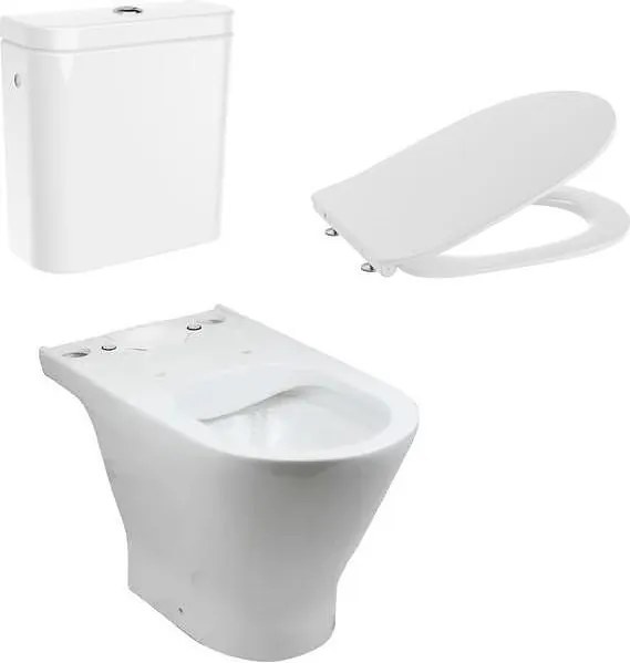 Моноблок The Gap Round Rimless + седалка и капак със забавено падане, Slim, странично захранване