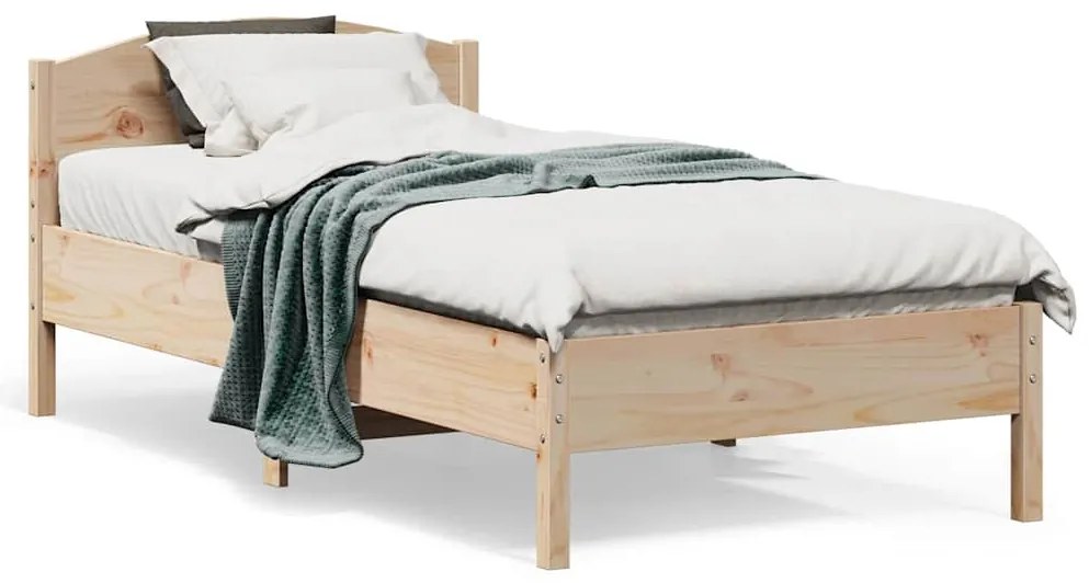 842626 vidaXL Рамка за легло без матрак, 75x190 см, масивна чамова дървесина