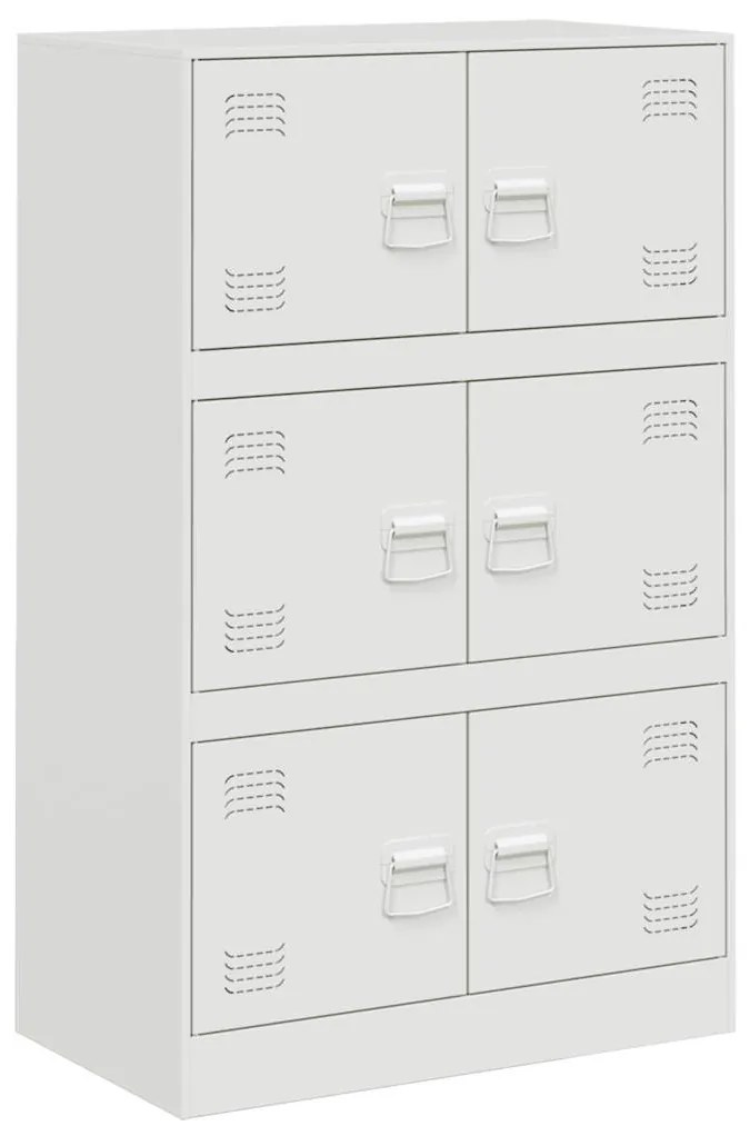 841660 vidaXL Бюфет, бял, 67x39x107 см, стомана