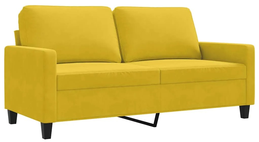359205 vidaXL 2-местен диван, жълт, 140 см, кадифе