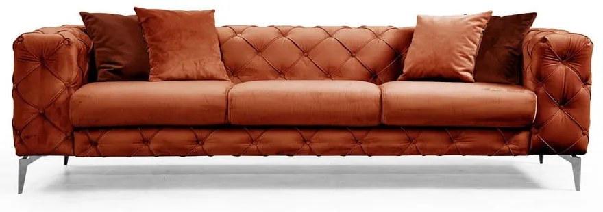 Оранжев кадифен диван 237 см Como – Artie