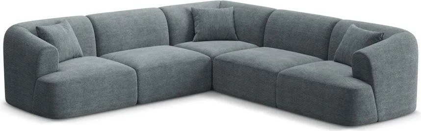 Тъмносив ъглов диван от рипсено кадифе Campi – Cosmopolitan Design