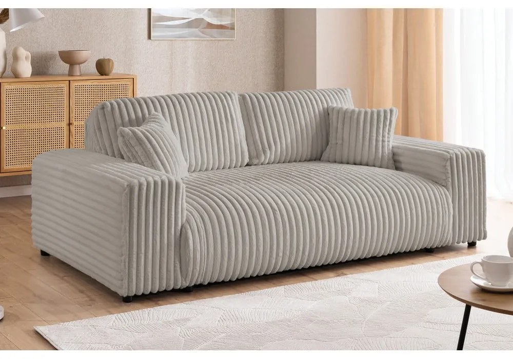 Светлосив диван от рипсено кадифе 178 cm Justin – Ropez