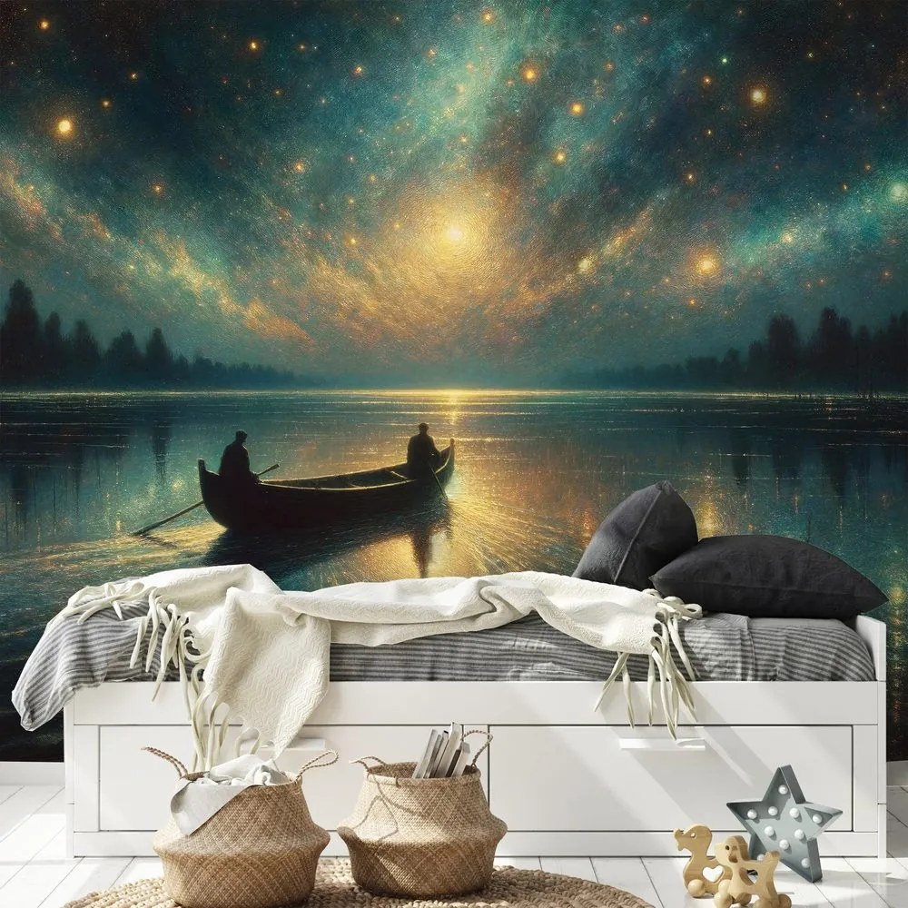 Тапет – Нощно езеро под звездно небе