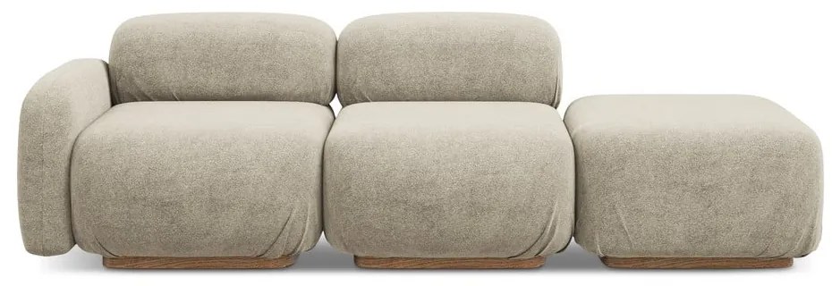 Бежов модулна лежанка от букле (десен ъгъл) Ailani – Makamii