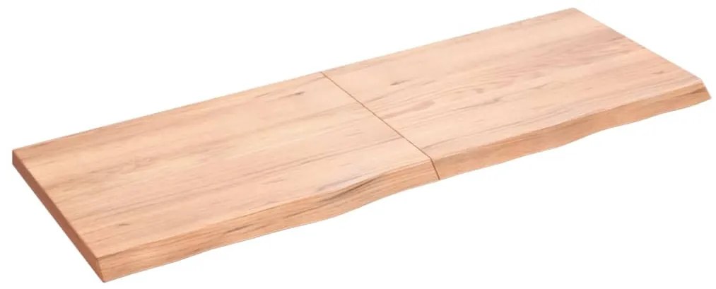 3156379 vidaXL Плот за маса светлокафяв 140x50x(2-4) см обработен масивен дъб