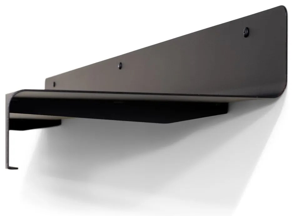 Черна метална стенна закачалка с рафт 120 cm Sway – Spinder Design