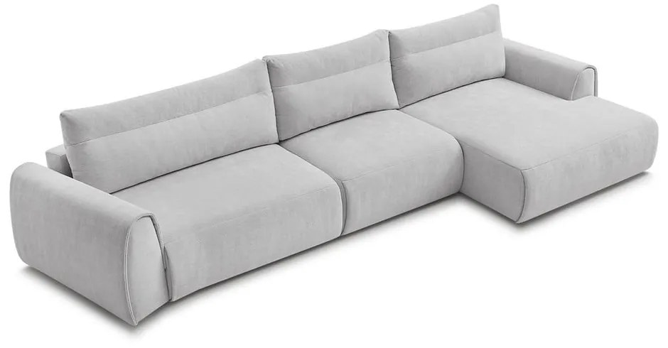 Светлосив ъглов диван Aden – Bobochic Paris