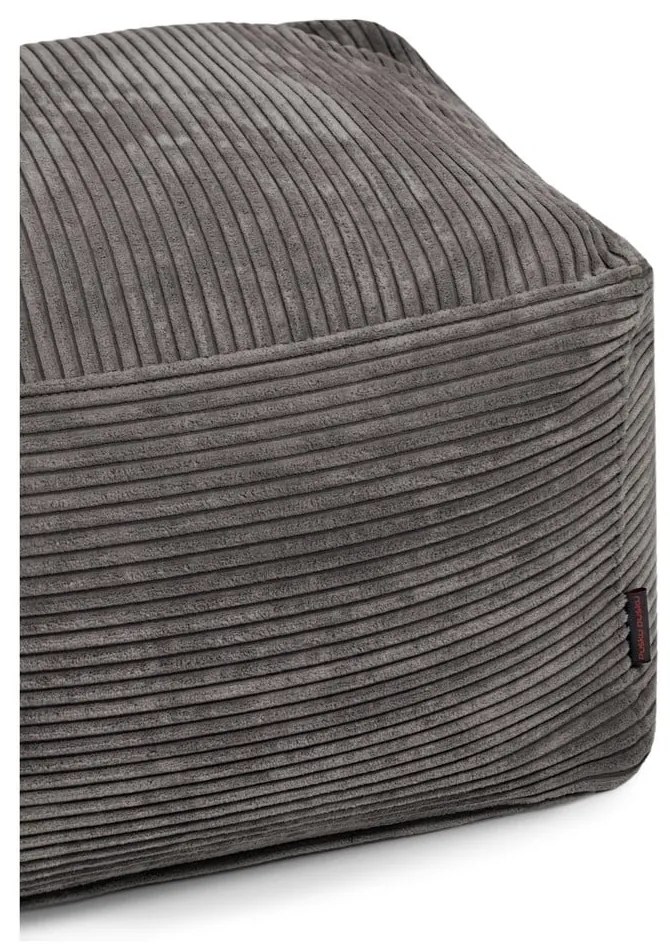 Тъмнокафяв пуф от рипсено кадифе Softbox MooG – SLOWDOWN