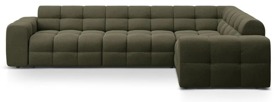Зелен ъглов диван (десен ъгъл/L форма) Kendal – Micadoni
