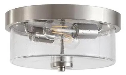 Searchlight 66210-2SS - таванно осветително тяло за баня PRESTON, 2xE27/60W/230V, IP44, Ø33 cm, сребристо