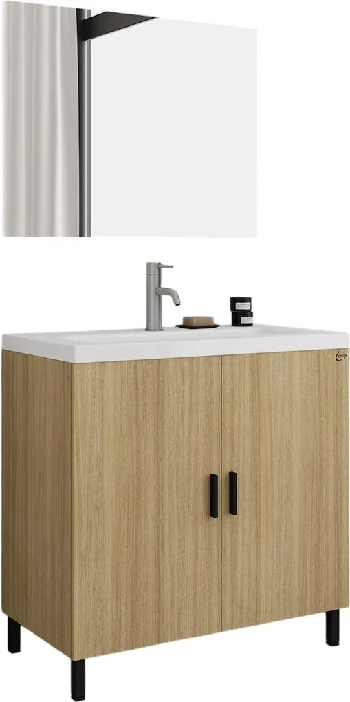 Комплект за баня Drop Roma 80 slim-Светъл естествен цвят