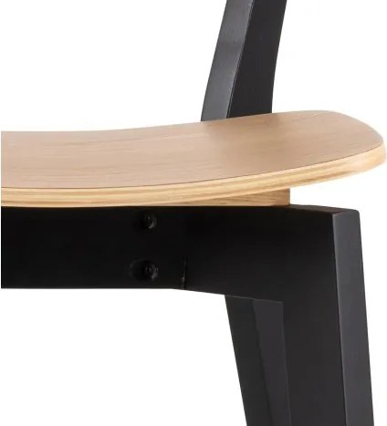 РОКСИ Естествен дъб/черна рамка - ДЪРВЕН ХОКЕР БАР СТОЛ ЗА КУХНЯ ХОЛ РЕСТОРАНТ РЕТРО