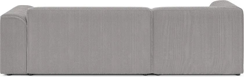 Светлосив ъглов диван от рипсено кадифе (ляв ъгъл) Merid – Ropez