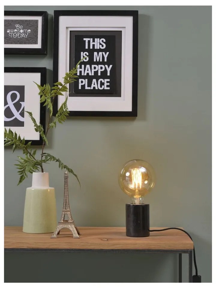 Черна настолна лампа с мраморна основа Athens - it's about RoMi