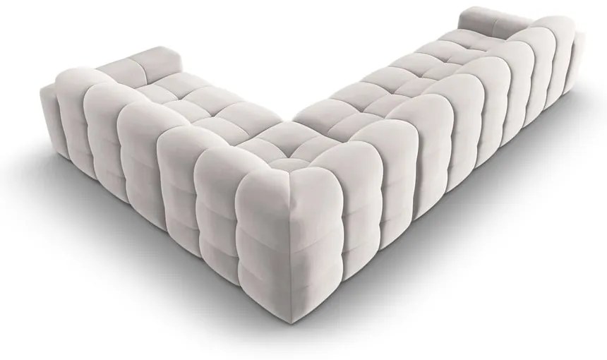 Ъглов диван от светлосиво кадифе (десен ъгъл) Kendal - Micadoni Home