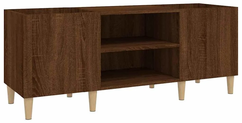 831932 vidaXL Шкаф за винилови плочи кафяв дъб 121x38x48 см инженерно дърво