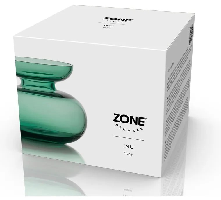 Зелена стъклена ръчно изработена ваза (височина 9 cm) Inu – Zone