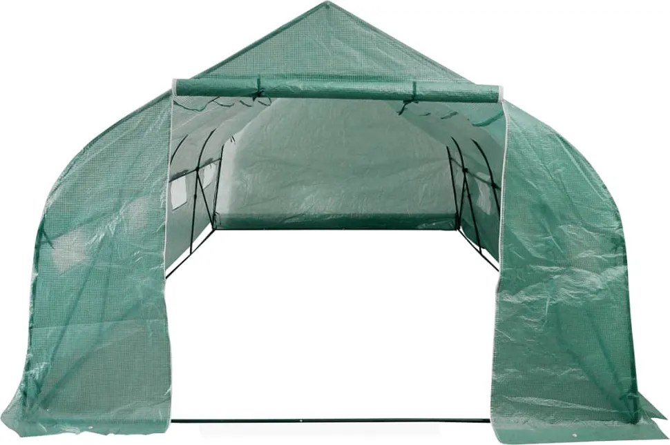 42911 vidaXL Преносима политунелна оранжерия със стоманена рамка, 18 м²