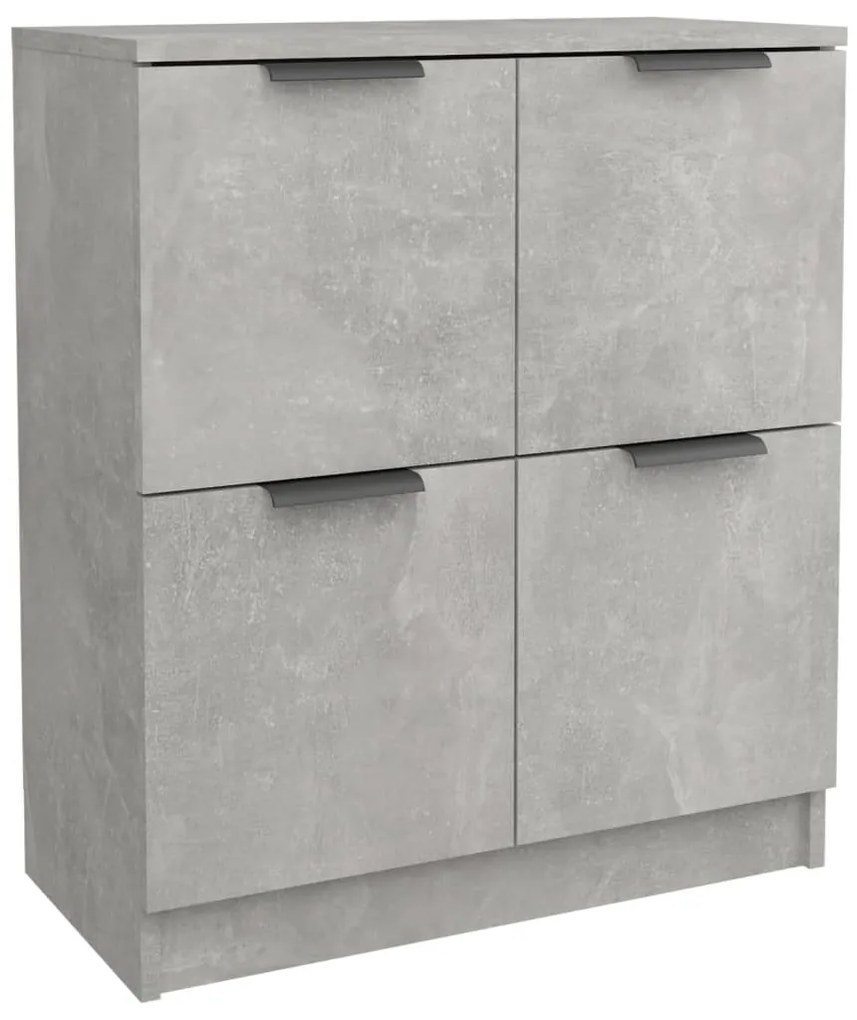 811101 vidaXL Сайдборд, бетонно сив, 60x30x70 см, инженерно дърво
