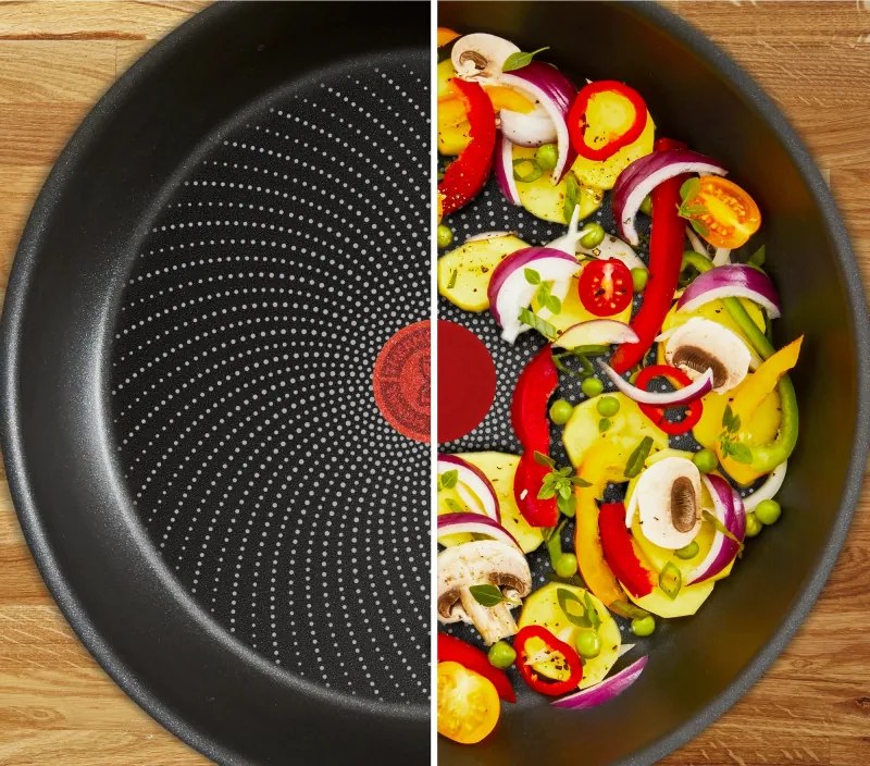 Тиган Tefal Start Easy C2690721, 30 см, Титаниево покритие, Thermo-signal, Thermo-Fusion, Индукция, Черен