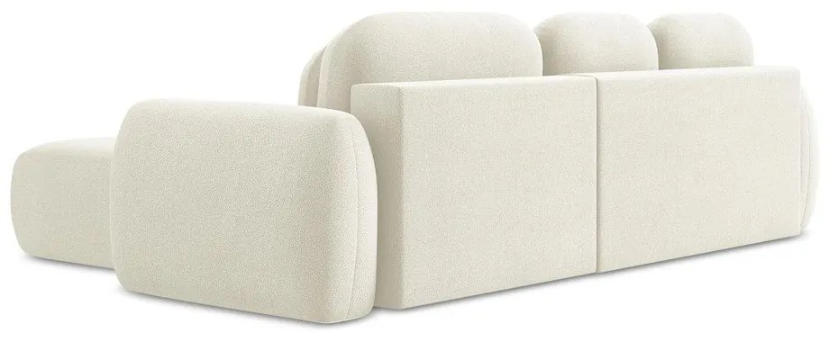 Бежов разтегателен ъглов диван с място за съхранение от букле (десен ъгъл) Pele – Makamii