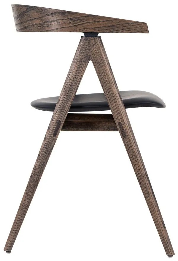 Черно-кафяв дъбов трапезен стол Ava - Gazzda