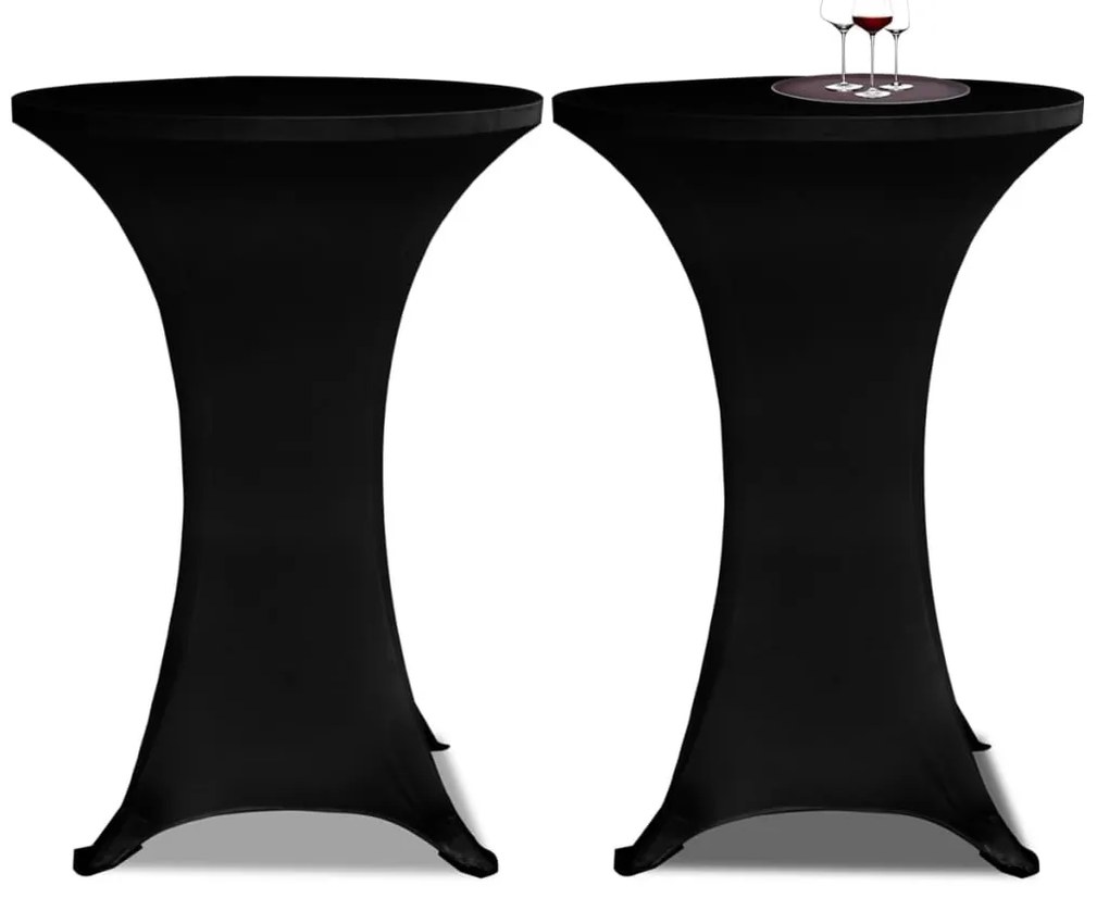 279072 vidaXL Покривки за коктейлни маси, Ø70 см, черни, еластични, 4 бр