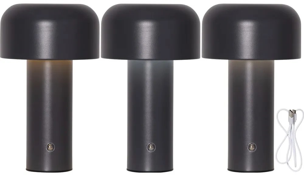 Сива LED настолна лампа (височина 21,5 cm) Bobby – Star Trading