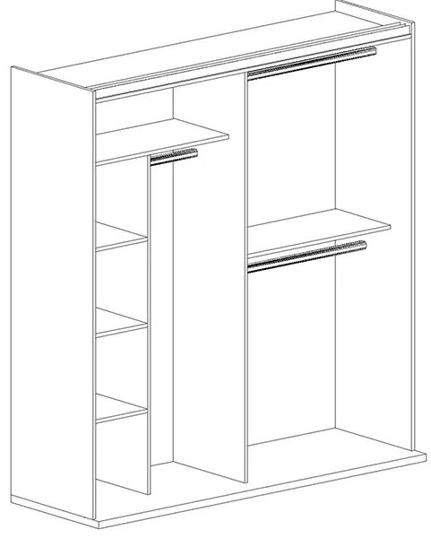 гардероб с плъзгащи врати ZETT2MDF 200 сиво