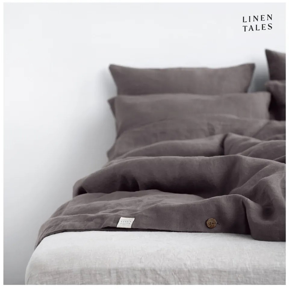 Тъмносиво спално бельо за двойно легло 200x200 cm - Linen Tales