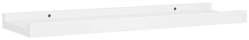 Рафтове за фоторамки, 2 бр, бели, 40x9x3 см, МДФ