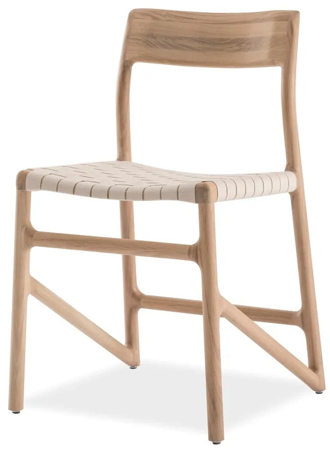 Трапезен стол от масивна дъбова дървесина с бяла седалка Fawn - Gazzda