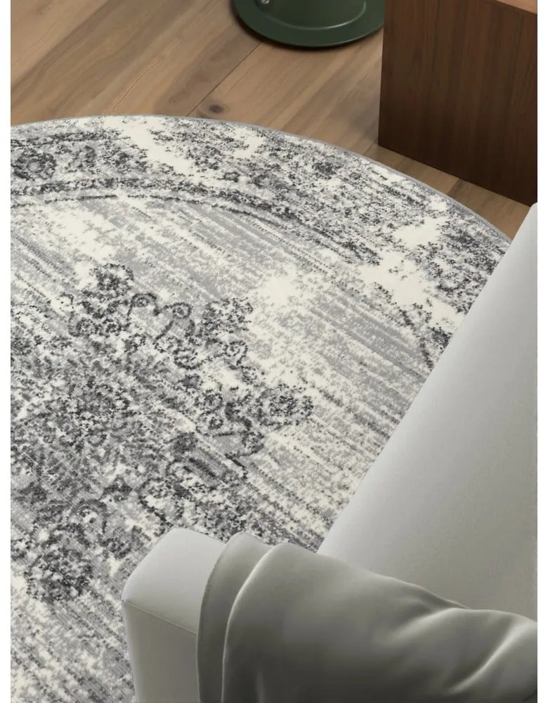 Сиво-кремав кръгъл килим ø 120 cm Gloria Lydia – Hanse Home
