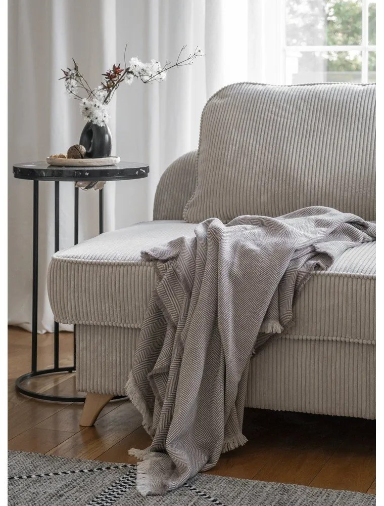 Бежов шезлонг от рипсено кадифе (десен ъгъл) Chic Charlotte – Miuform