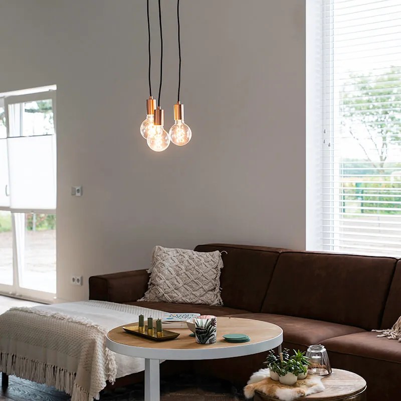 Висяща лампа в стил арт деко мед 3-светлина - Facil