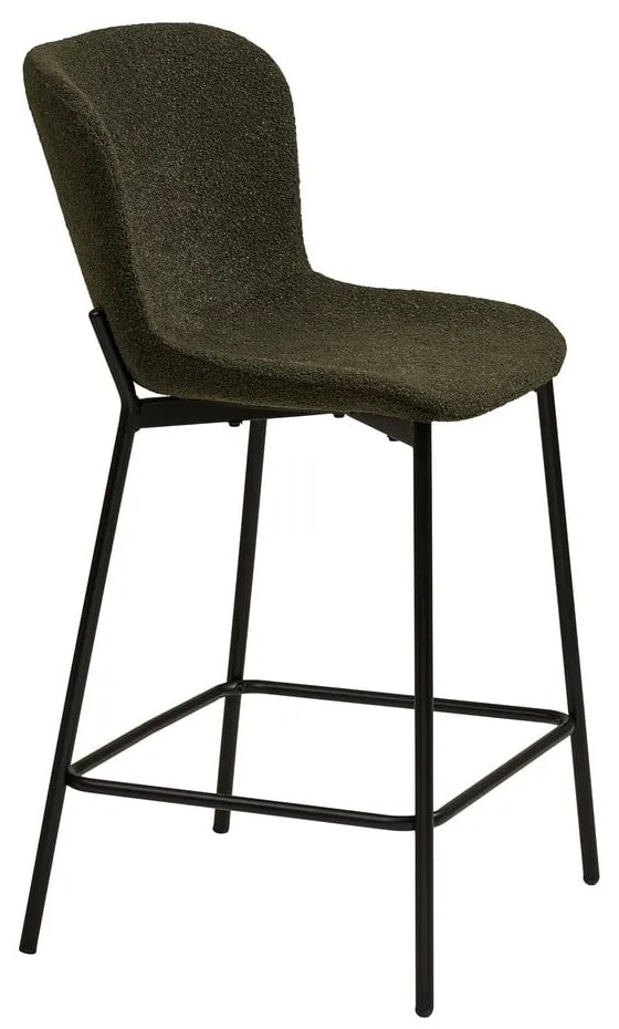 Тъмнозелен тапициран бар стол (височина на седалката 65 cm) Maceda – House Nordic