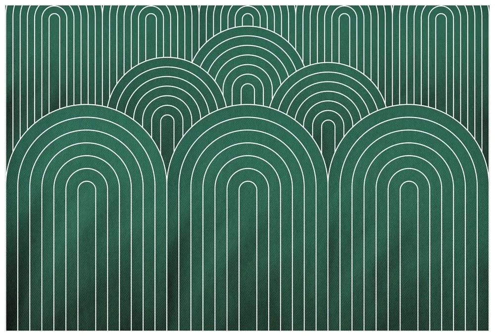 Самозалепващ тапет – Зелен модел дъга Mid-Century