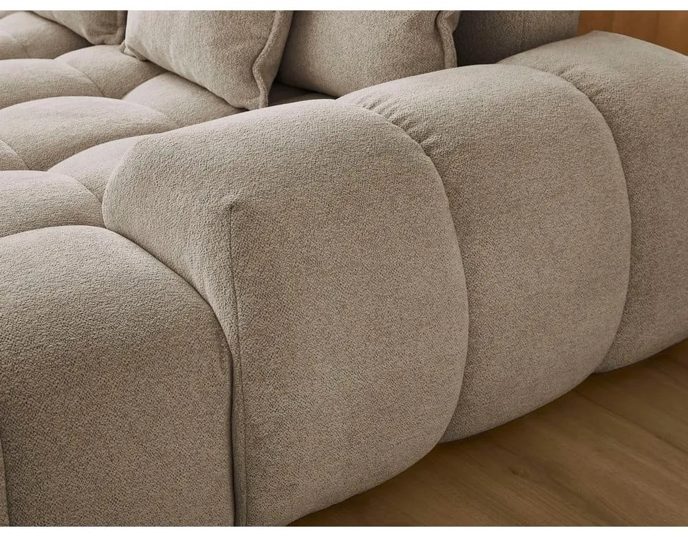 Кафяво-сив шенилов сгъваем/с място за съхранение ъглов диван (ляв ъгъл/U форма) Everest – Bobochic Paris