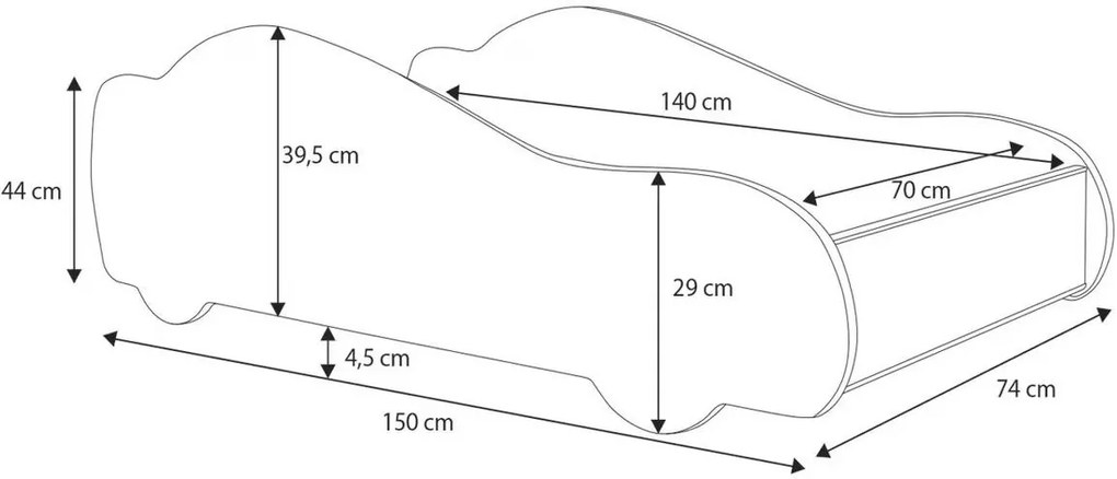 Бебешко Детско легло Spidercar-140 x 70