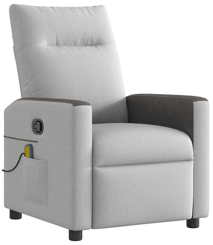 4104831 vidaXL Масажен стол за лежанка Cloud Grey Fabric