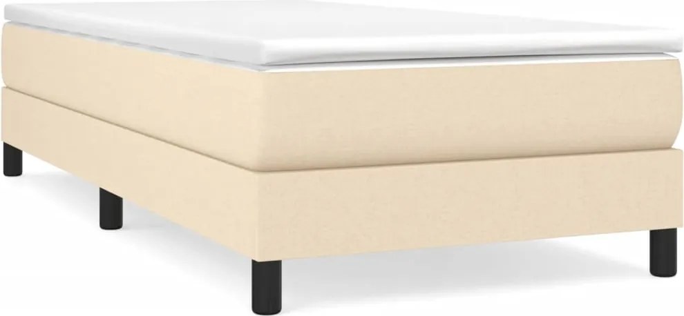 3120481 vidaXL Рамка за легло с пружини, кремави, 90x190 см, плат