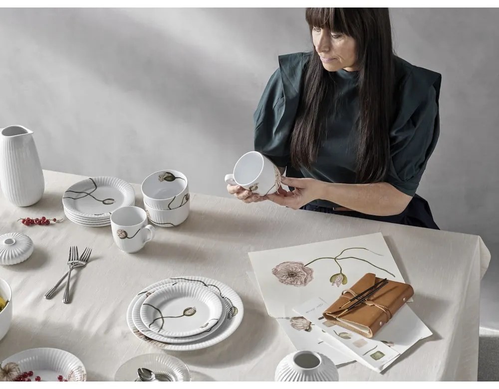 Бяла порцеланова чиния Poppy, ø 27 cm Hammershøi - Kähler Design