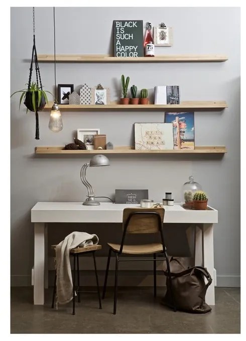 Стенен рафт за снимки от масивен дъб естествен 170 cm Photoframe – vtwonen